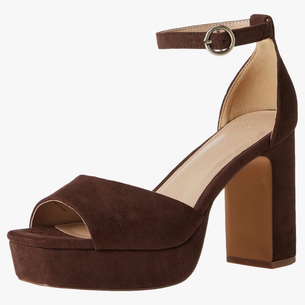 Chic Brown Suede Women's Block Heels